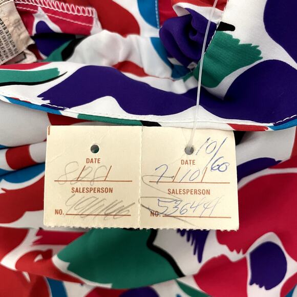 Vintage New Old Stock Mod Print Midi Skirt 14 Lloyd Williams I. Magnin - Picture 9 of 10